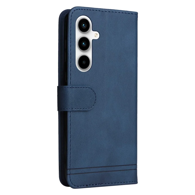 For Samsung Galaxy A35 5G Leather Wallet Cases Skin Touch Phone Cover Stand with Strap - Blue