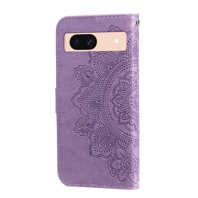 Чехол для телефона Google Pixel 8a Imprinted PU Leather Flip Wallet Phone Cover Shell - Фиолетовый