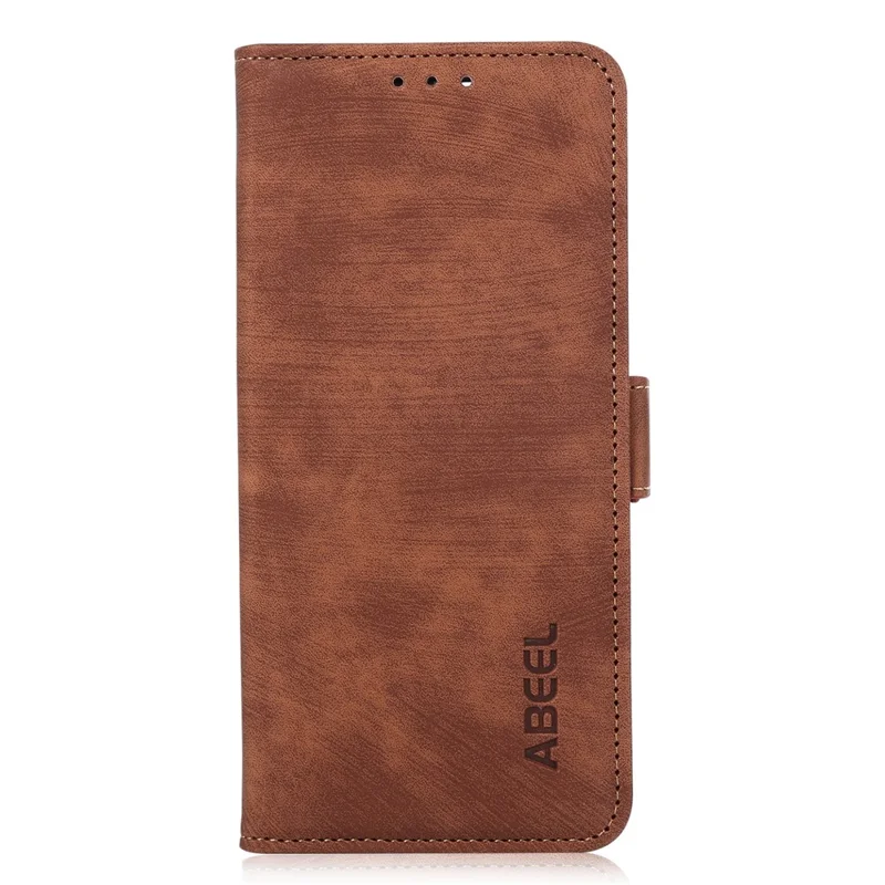 ABEEL Retro Case for Samsung Galaxy A55 5G PU Leather Folio Stand Cover with Magnetic Clasp - Brown