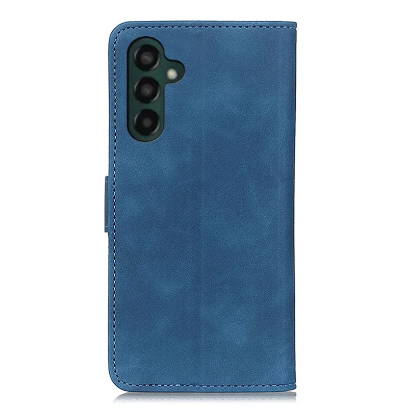 KHAZNEH Retro Style Leather Case for Samsung Galaxy A55 5G Wallet Stand Folio Cover - Blue