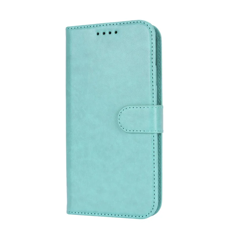 For iPhone 15 Pro Cell Phone Case R61 Texture Felled Seam PU Leather Cover with Stand - Light Green