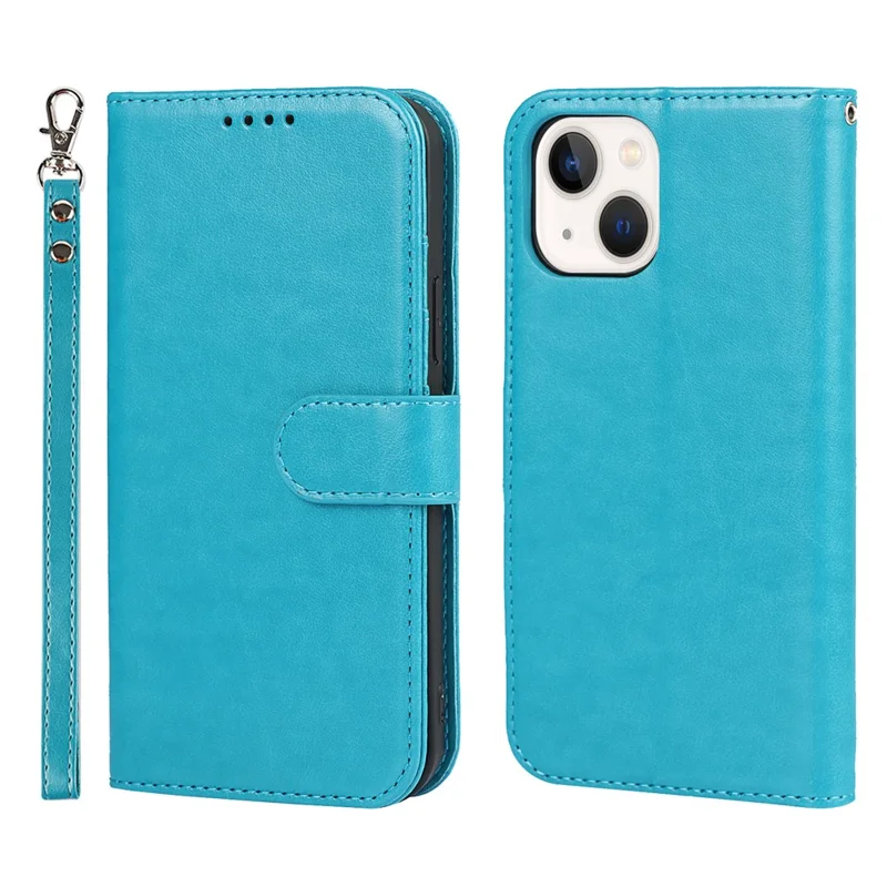 Capa para iPhone 15 Plus R61 Texture Wallet Leather Phone Shell - Azul
