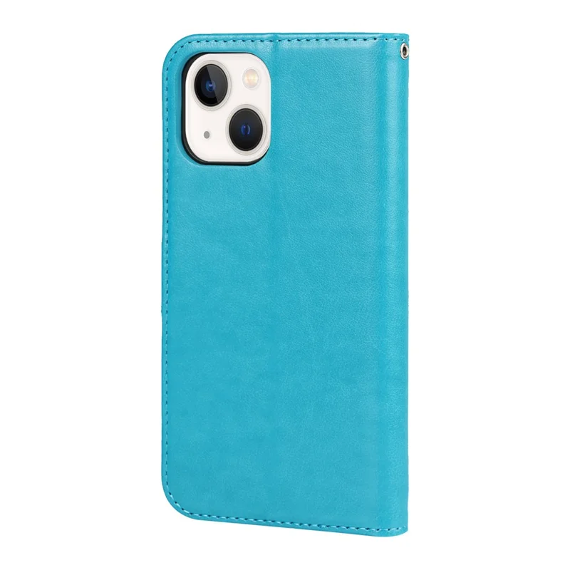 Capa para iPhone 15 Plus R61 Texture Wallet Leather Phone Shell - Azul
