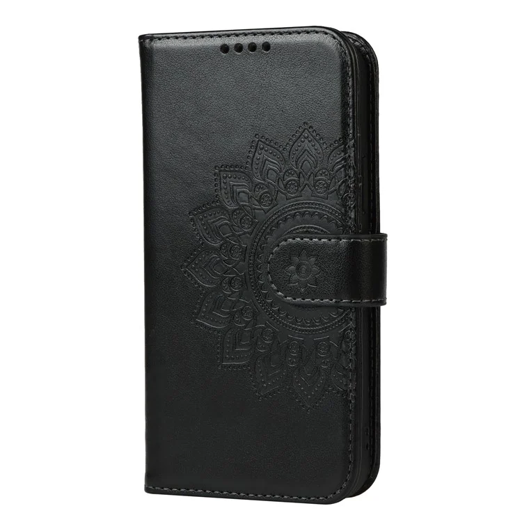 Für iPhone 15 Pro Wallet Leather Cover R61 Textur PU Leder Stand Case - Schwarz