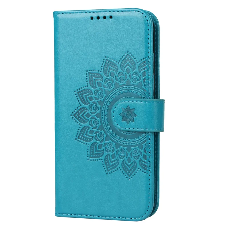 For iPhone 15 Pro Max Wallet Phone Case R61 Texture PU Leather Magnetic Protective Cover - Blue
