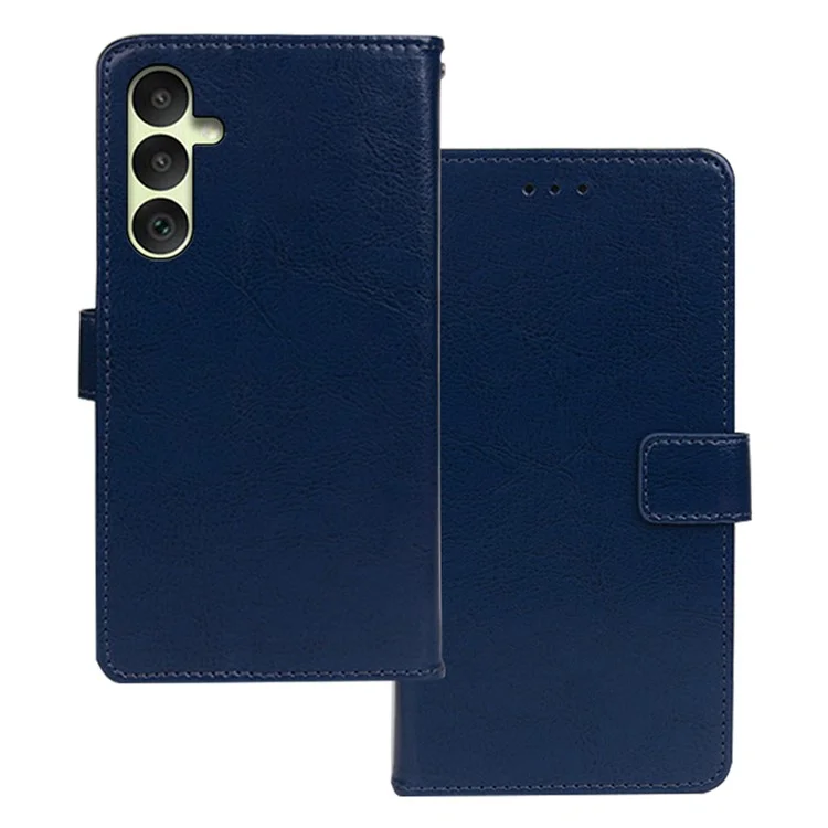 IDEWEI Shockproof Phone Case for Samsung Galaxy A35 5G Case PU Leather Wallet Phone Cover - Blue