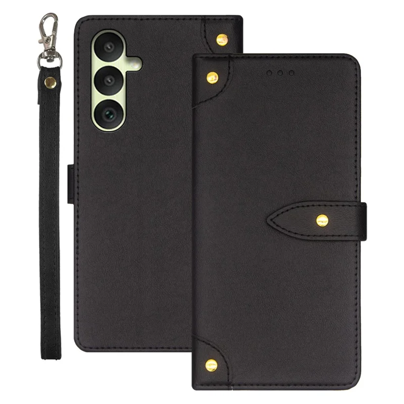 IDEWEI For Samsung Galaxy A35 5G Protective Case Drop-Proof PU Leather Flip Cover with Card Slot - Black