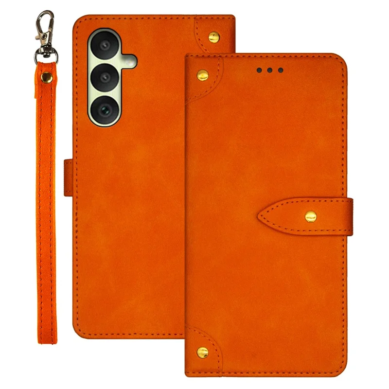 IDEWEI For Samsung Galaxy A35 5G Protective Case Drop-Proof PU Leather Flip Cover with Card Slot - Orange