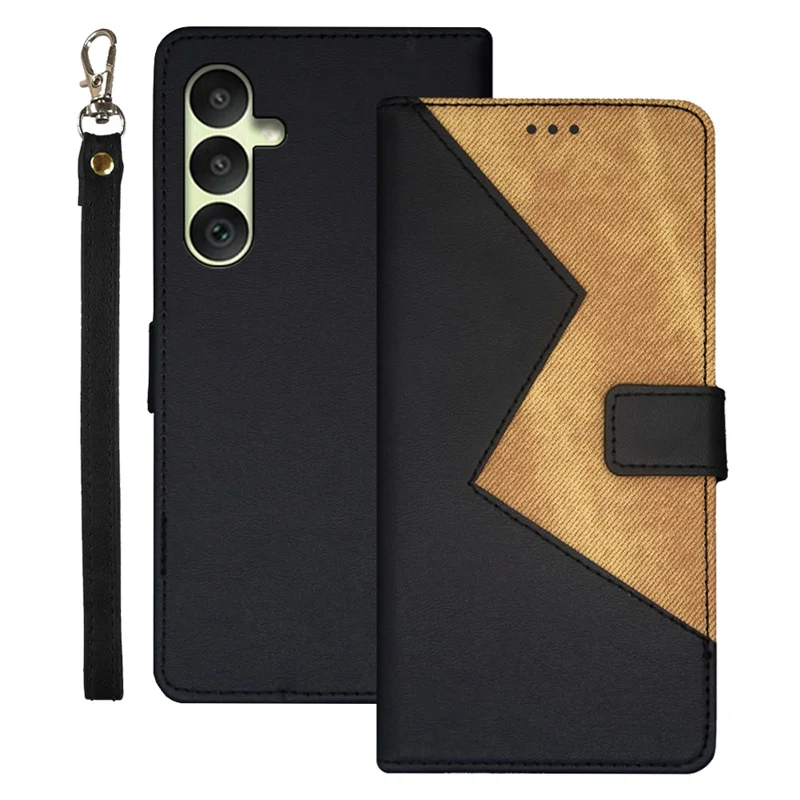 IDEWEI PU Leather Flip Cover pour étui Samsung Galaxy A35 5G Splicing Color Card Slots Phone Case - Noir