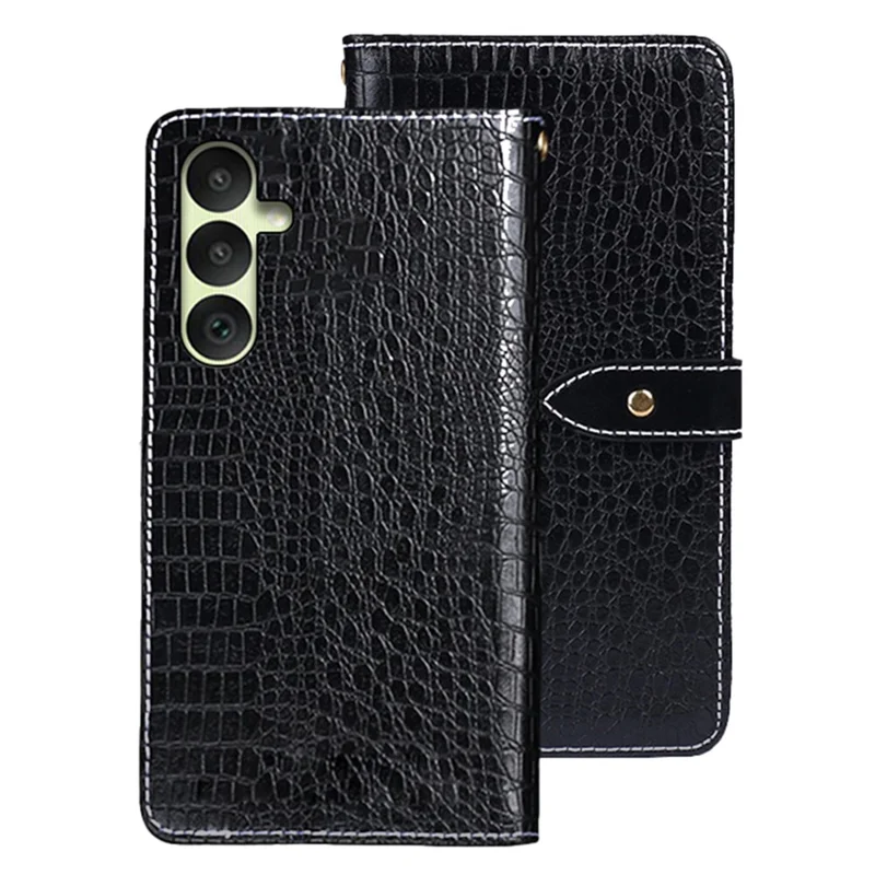 IDEWEI For Samsung Galaxy A35 5G Case Crocodile Texture Leather Case Wallet Phone Cover - Black