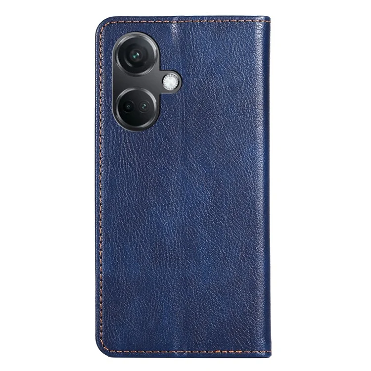 For OnePlus Nord CE3 5G Magnetic Phone Case Leather Solid Color Card Slot Cover - Blue