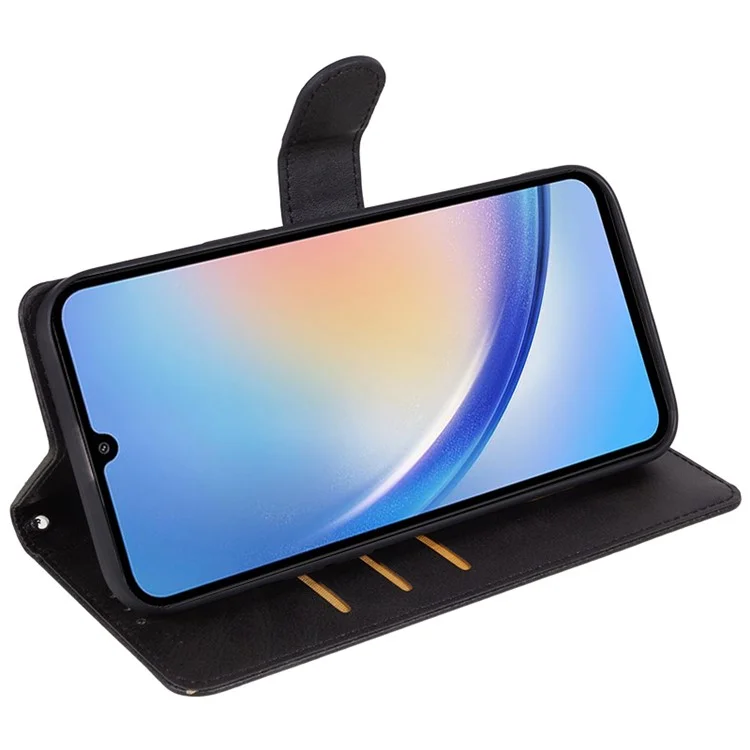 Funda para teléfono móvil para Samsung Galaxy A35 5G, Estuche magnético de cuero sintético tipo cartera - Negro