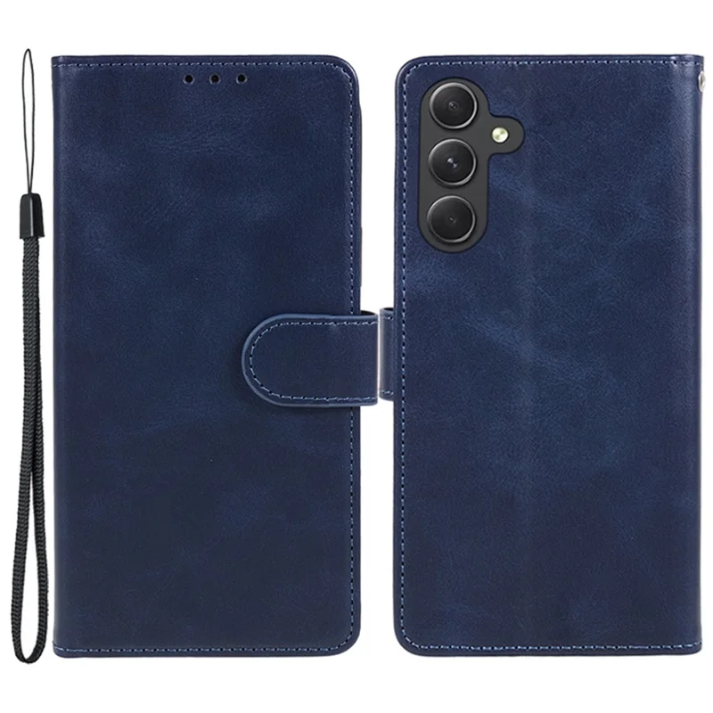 Phone Shell for Samsung Galaxy A35 5G Case Magnetic Clasp PU Leather Wallet Phone Cover - Blue