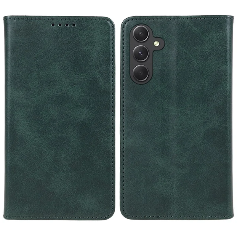 Per Samsung Galaxy A35 5G Custodia Superficie Texture Vitello Pelle PU Anti-Graffio Custodia Telefono - Verde