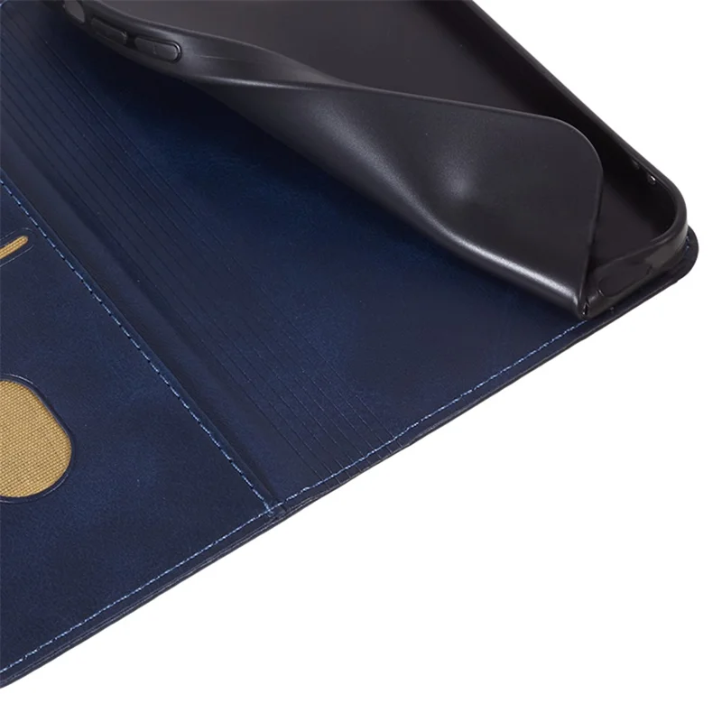 For Samsung Galaxy A35 5G Case Calf Texture PU Leather Anti-Scratch Phone Cover - Blue