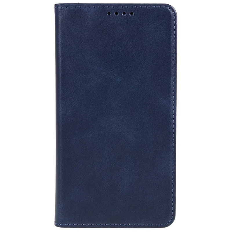 For Samsung Galaxy A35 5G Case Calf Texture PU Leather Anti-Scratch Phone Cover - Blue