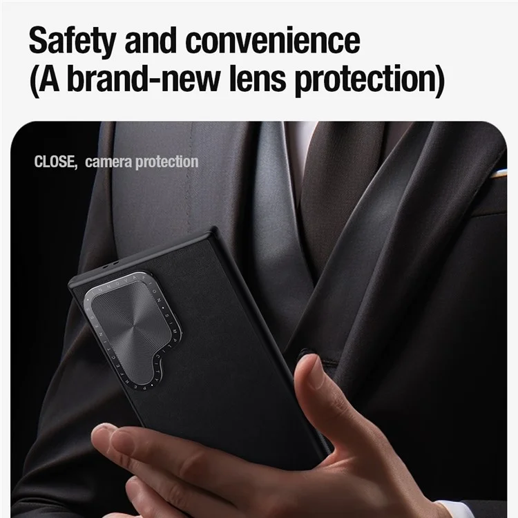 NILLKIN CamShield Prop Für Samsung Galaxy S24 Ultra Case mit Ständer Kompatibel mit MagSafe - Schwarz