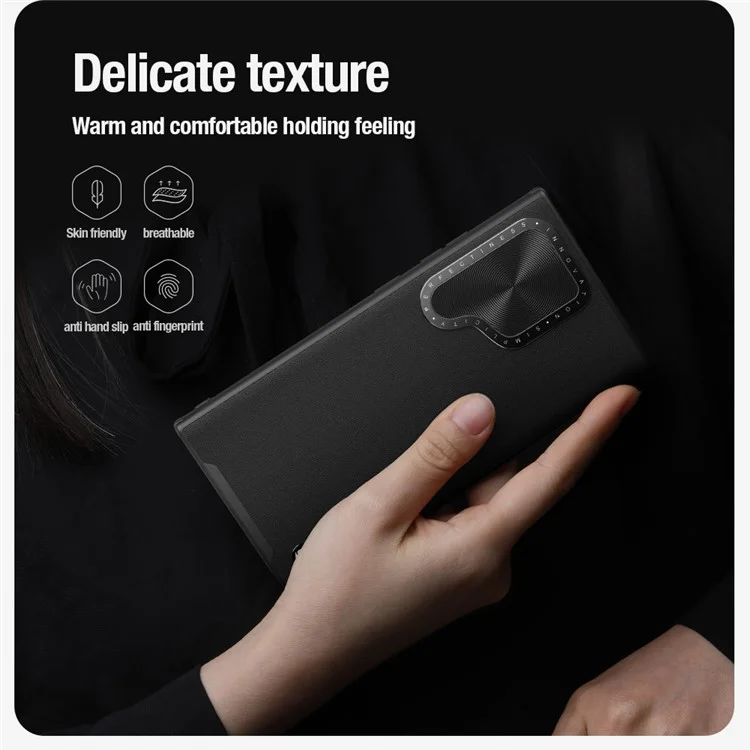 NILLKIN CamShield Prop Für Samsung Galaxy S24 Ultra Case mit Ständer Kompatibel mit MagSafe - Schwarz