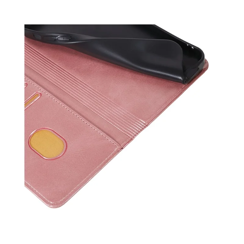 For Samsung Galaxy A55 5G Case Calf Texture PU Leather Shell Slim-Fit Mobile Phone Cover - Rose Gold