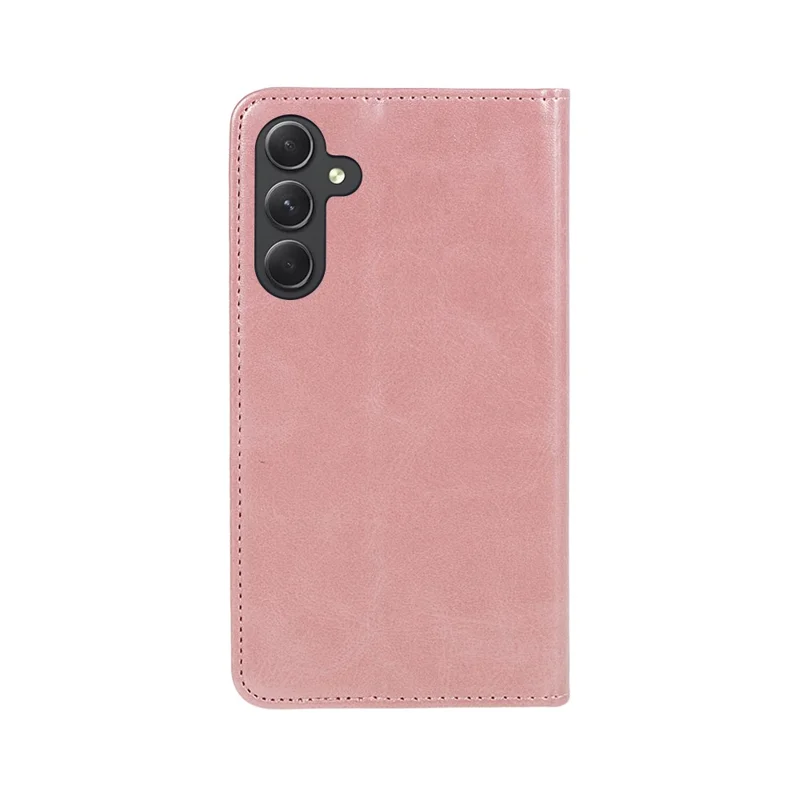 For Samsung Galaxy A55 5G Case Calf Texture PU Leather Shell Slim-Fit Mobile Phone Cover - Rose Gold