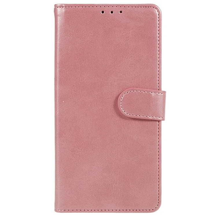Para Samsung Galaxy A55 5G Case Calf Texture PU Leather Wallet Cell Phone Cover - Rose Gold
