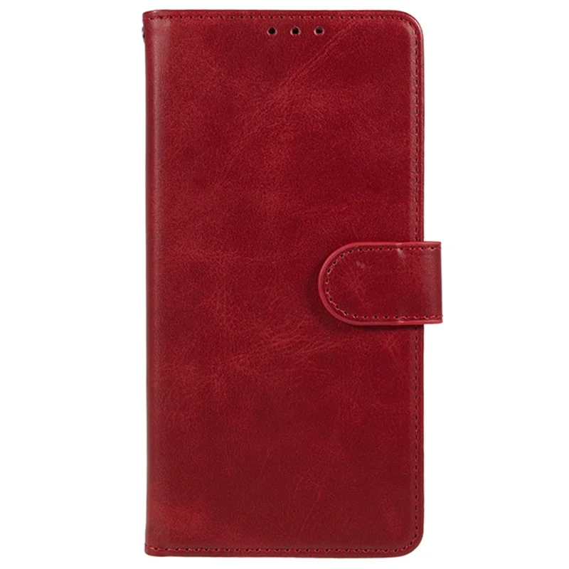 For Samsung Galaxy A55 5G Case Calf Texture PU Leather Wallet Cell Phone Cover - Red