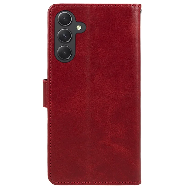 For Samsung Galaxy A55 5G Case Calf Texture PU Leather Wallet Cell Phone Cover - Red