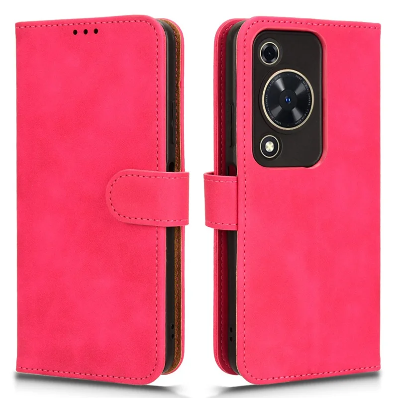 For Huawei Enjoy 70 4G / nova Y72 4G Soft-Touch Flip Leather Cover Stand Protective Phone Case - Rose