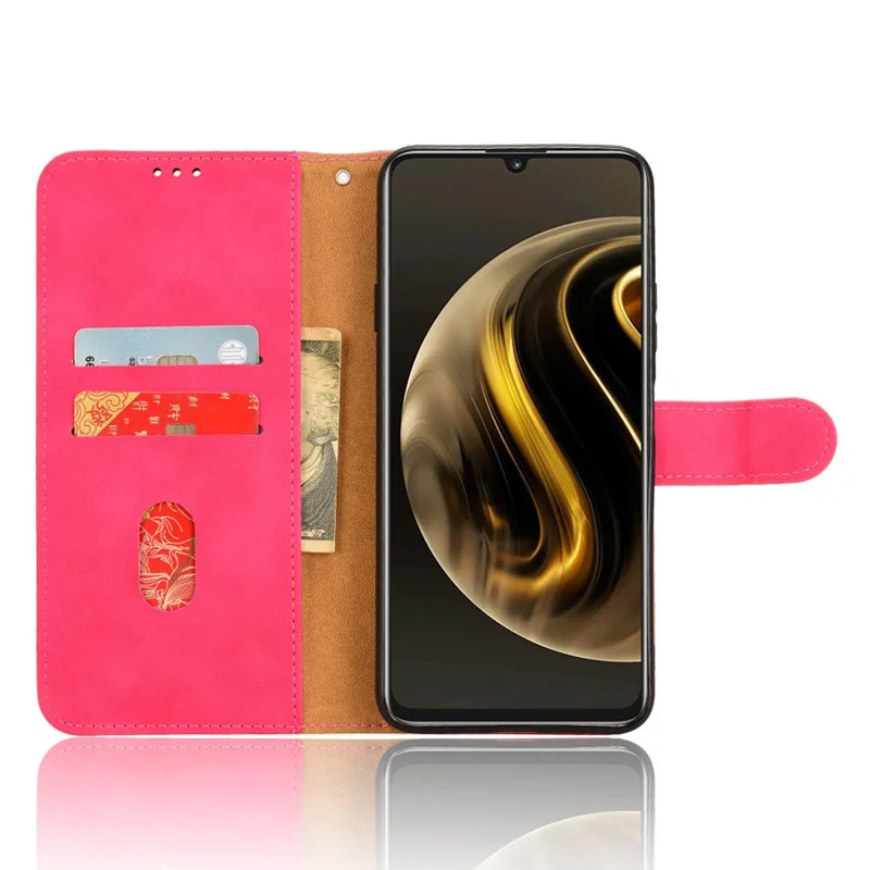 For Huawei Enjoy 70 4G / nova Y72 4G Soft-Touch Flip Leather Cover Stand Protective Phone Case - Rose