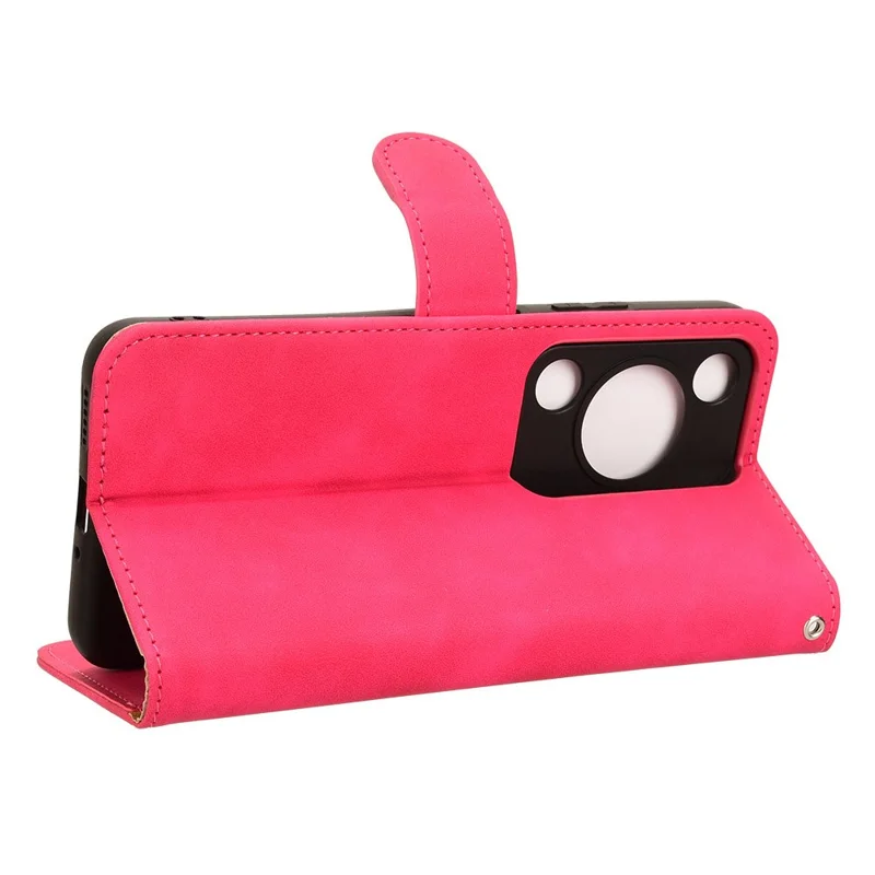 For Huawei Enjoy 70 4G / nova Y72 4G Soft-Touch Flip Leather Cover Stand Protective Phone Case - Rose