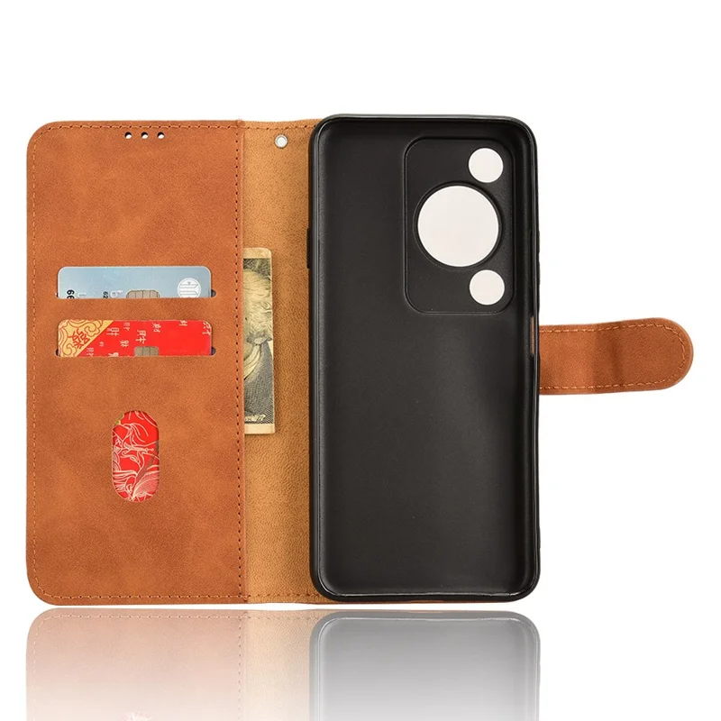 For Huawei Enjoy 70 4G / nova Y72 4G Soft-Touch Flip Leather Cover Stand Protective Phone Case - Brown