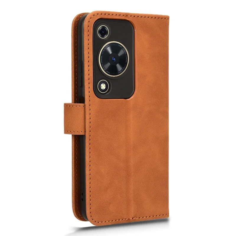 For Huawei Enjoy 70 4G / nova Y72 4G Soft-Touch Flip Leather Cover Stand Protective Phone Case - Brown