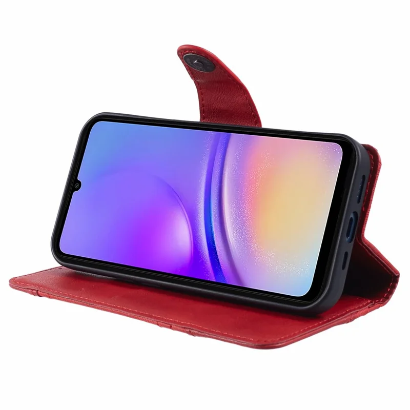 For Samsung Galaxy A52 5G / A52s 5G / A52 4G TPU + PU Leather Cover Splicing Style Phone Case Wallet - Red
