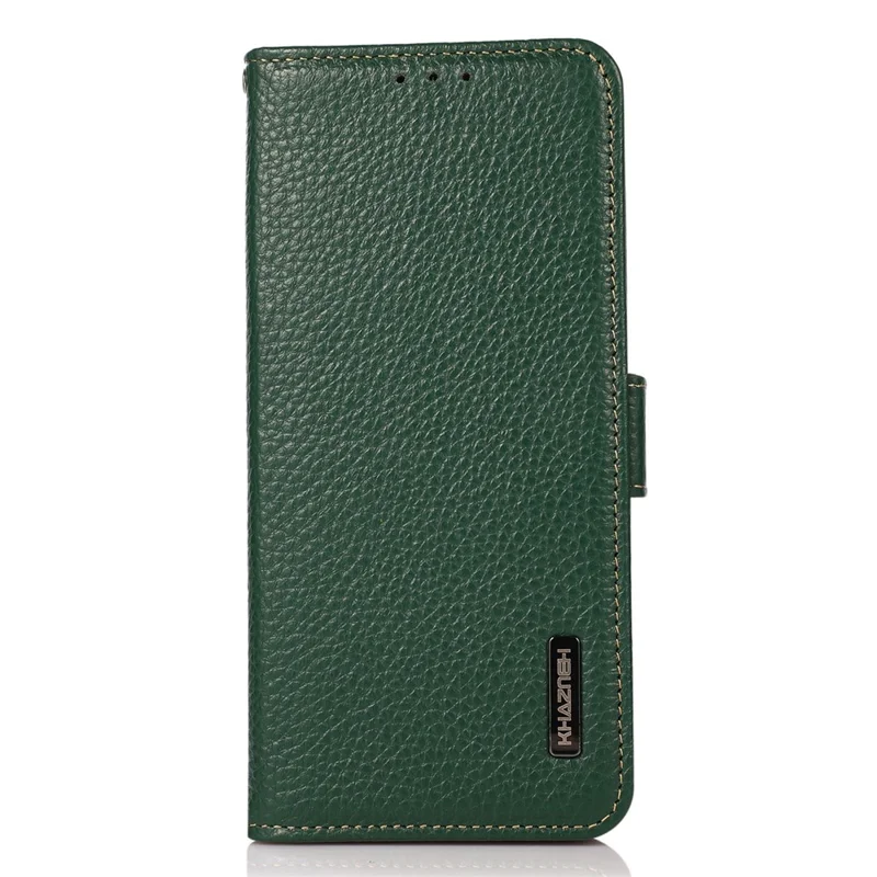 KHAZNEH Per Samsung Galaxy A55 5G Cover Portafoglio con Blocco RFID Vera Pelle di Mucca - Verde