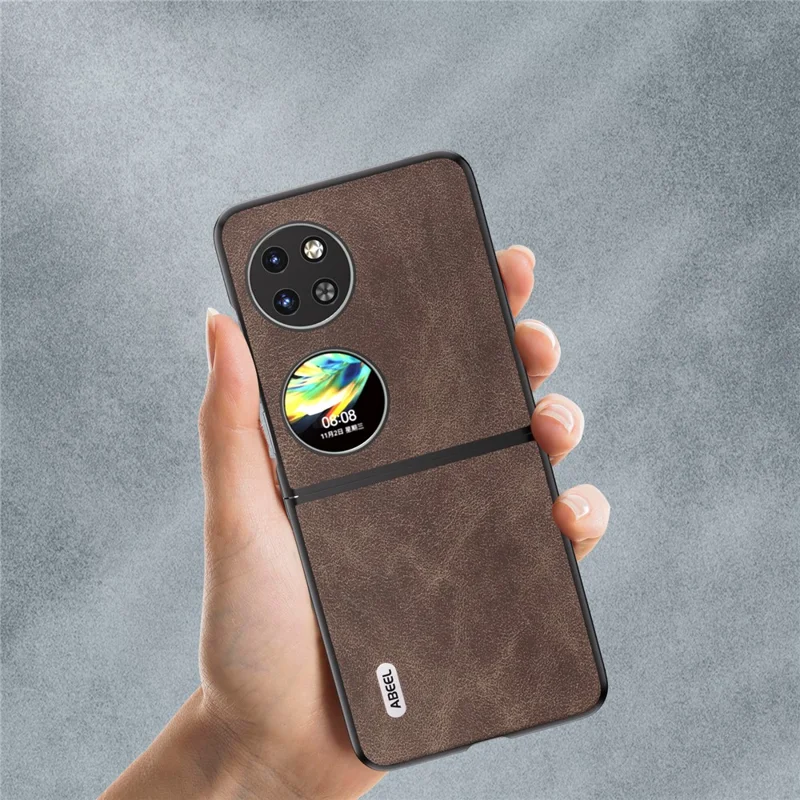 ABEEL For Huawei Pocket 2 Protective Case Leather Back Cover  - Coffee