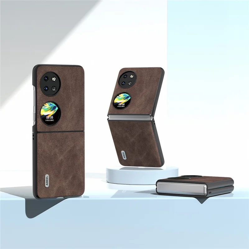 ABEEL For Huawei Pocket 2 Protective Case Leather Back Cover  - Coffee