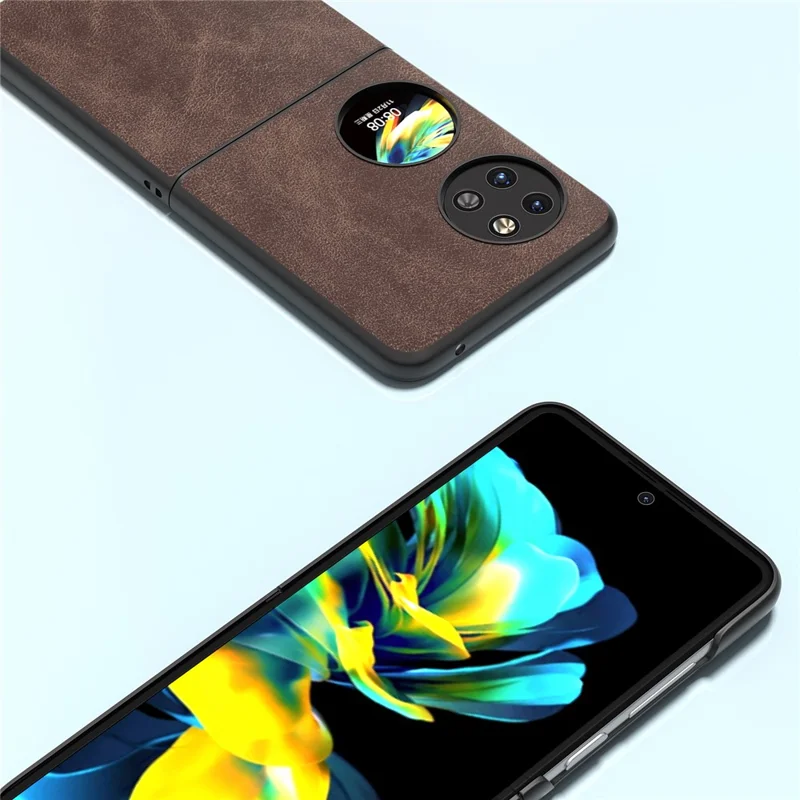 ABEEL For Huawei Pocket 2 Protective Case Leather Back Cover  - Coffee