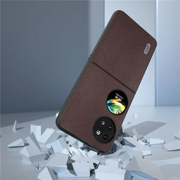 ABEEL Für Huawei Pocket 2 Echtes Rindsleder Klassisches Schutzhülle  - Kaffee