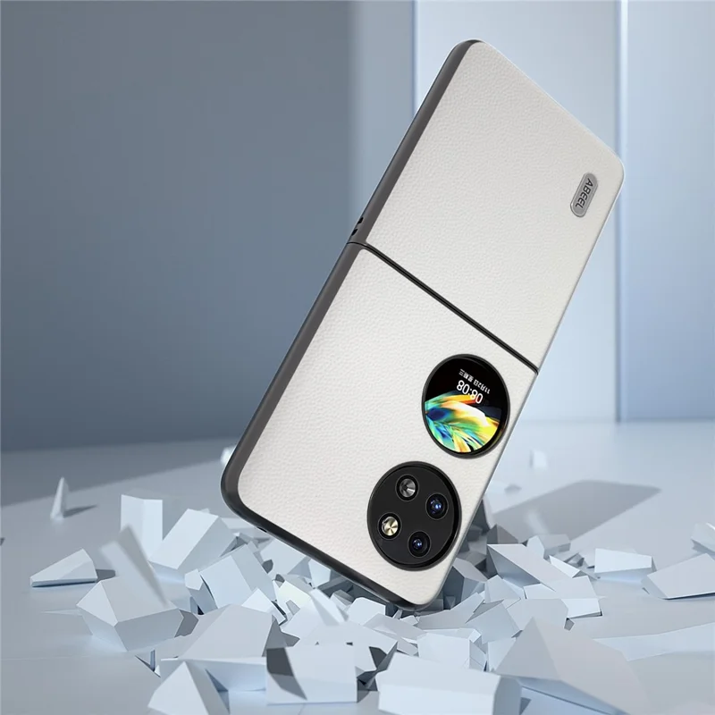 ABEEL For Huawei Pocket 2 Genuine Cow Leather Classy Phone Protective Case  - White