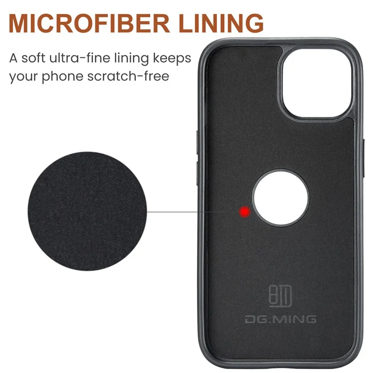 DG.MING M5 Series For iPhone 13 6.1 inch Magnetic Phone Case Detachable Kickstand Cover - Purple