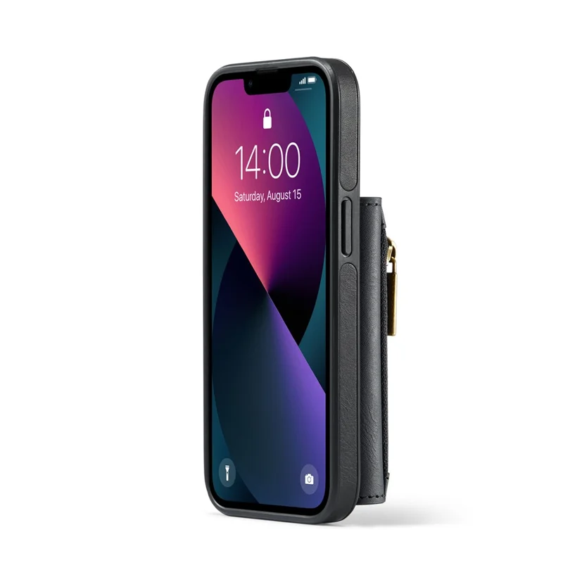 DG.MING M5 Series For iPhone 13 6.1 inch Magnetic Phone Case Detachable Kickstand Cover - Black