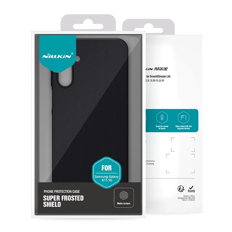NILLKIN Frosted Shield для Samsung Galaxy A15 5G / 4G Чехол Anti-slip Hard PC Matte Phone Cover - Black