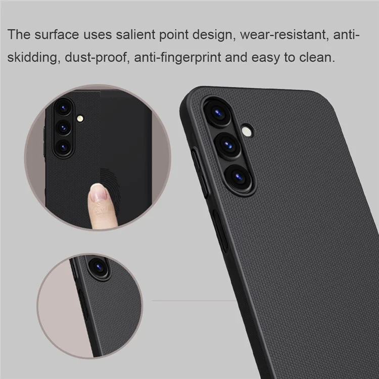 NILLKIN Frosted Shield для Samsung Galaxy A15 5G / 4G Чехол Anti-slip Hard PC Matte Phone Cover - Black