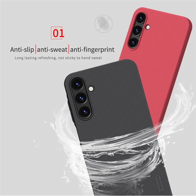 NILLKIN Frosted Shield для Samsung Galaxy A15 5G / 4G Чехол Anti-slip Hard PC Matte Phone Cover - Black