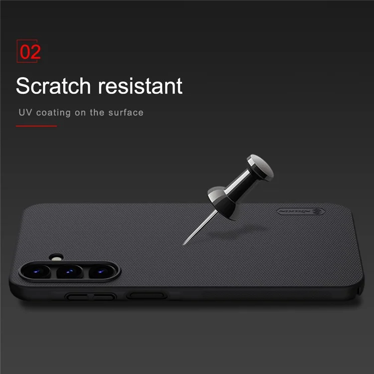 NILLKIN Frosted Shield для Samsung Galaxy A15 5G / 4G Чехол Anti-slip Hard PC Matte Phone Cover - Black