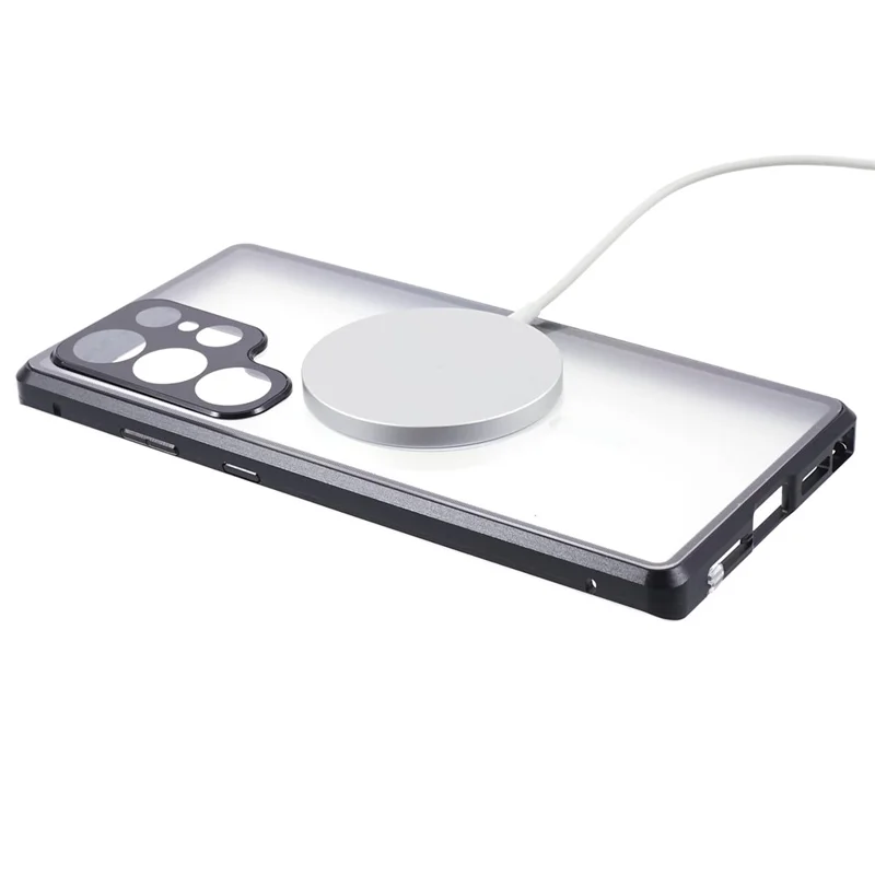 Для Samsung Galaxy S23 Ultra Magnetic Case Double Double Throble Thone Cope - Черный