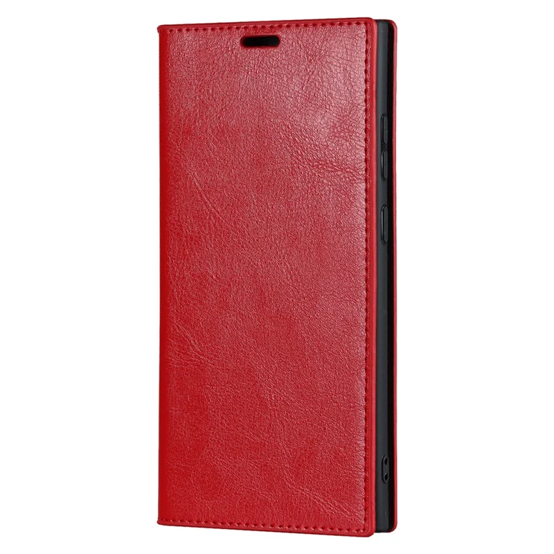 For Samsung Galaxy S23 Ultra Case Crazy Horse Texture Split Leather Wallet Cover - Red