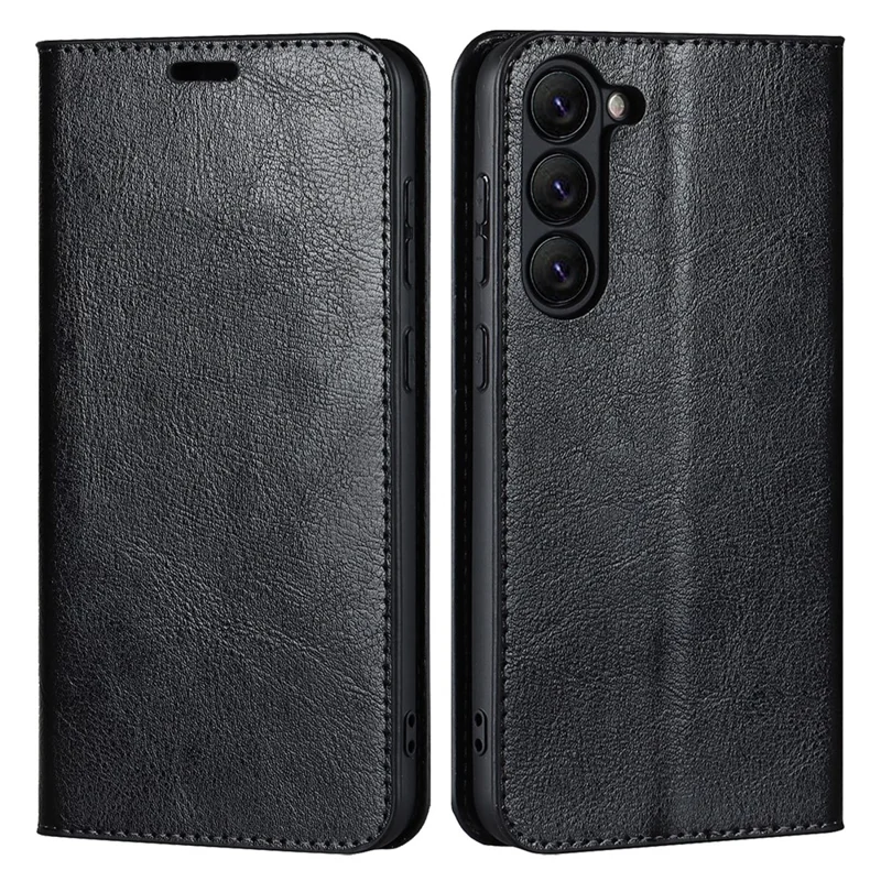 Чехлы для телефона Samsung Galaxy S23 - Crazy Horse Texture Split Leather Wallet Cover - Чёрный