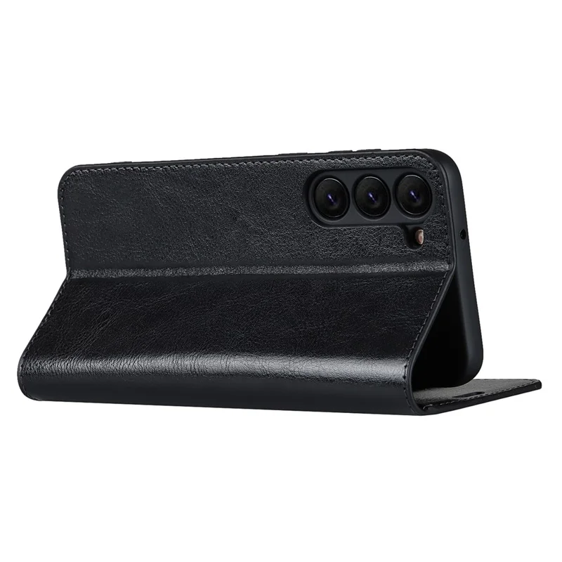 Чехлы для телефона Samsung Galaxy S23 - Crazy Horse Texture Split Leather Wallet Cover - Чёрный