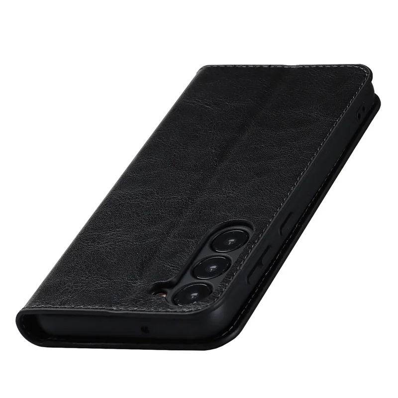 Чехлы для телефона Samsung Galaxy S23 - Crazy Horse Texture Split Leather Wallet Cover - Чёрный